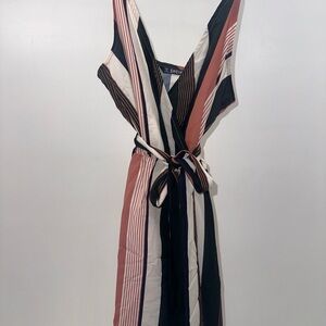 SHEIN Backless Striped Dress in Black, Pink, and Cream
